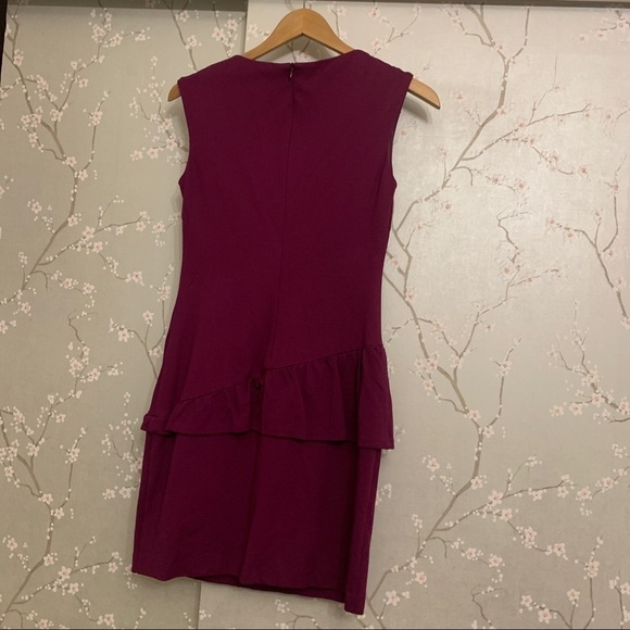 TRINA Turk Bonsoir Peplum Ruffle Dress Purple XS 2 - Picture 6 of 8